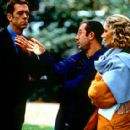 Hugh Laurie, director Ben Elton and Joely Richardson on the set of USA Films' Maybe Baby 2001