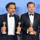 Director Alejandro Inarritu and Leonardo DiCaprio At The 73rd Golden Globe Awards (2016)