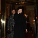 Rachel Brosnahan – Steps out in all black and matching beret in Paris