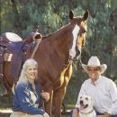 Joan Embery with her husband, Duane Pillsbury, her Quarter Horse, Tios Fancy Bikini