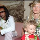 Yannick Noah and Isabelle Camus with son