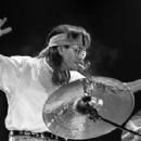 Jeff Porcaro of Toto performs on stage in Rotterdam, Netherlands; March 2, 1988