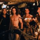 Daniel Day-Lewis as Hawkeye ( Nathaniel Porter), Eric Schweig as Uncas and  Russell Means as Chingachgook in The Last of The Mohicans (1992)