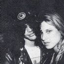 Slash and Sally McLaughlin backstage at a Guns N' Roses concert in New York 1988.