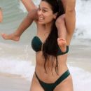 Clarisse Alves in Black Bikini on the beach in Rio de Janeiro
