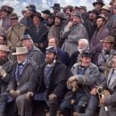 (L-r, front row) Bruce Boxleitner, Robert Duvall, Stephen Lang, Jeremy London, Bo Brinkman, (second row, r-l) Scott Cooper, Royce Applegate, John Castle, Patrick Gorman and Ted Turner in Ted Turner Pictures sweeping epic 'Gods and Generals,'