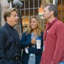 (L-r) Writer GREG BEHRENDT with producer NANCY JUVONEN and director KEN KWAPIS on the set of New Line Cinema's romantic comedy 'He's Just Not That Into You,' a Warner Bros. Pictures release. Photo by Darren Michaels