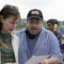 Producer Lauren Shuler Donner and director/producer Andy Fickman confer on the set of DreamWorks Pictures' and Lakeshore Entertainment's comedy She's the Man.