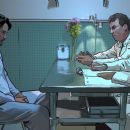 Keanu Reeves as Bob Arctor with Chambley Ferguson as Medical Deputy 1 and Angela Rawna as Medical Deputy 2 in director Richard Linklater’s A Scanner Darkly, based on the Philip K. Dick novel. A Warner Independent Pictures release. © 2005 Warner Bros