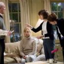 (l to r) Michael Caine and Nicole Kidman on set with Director/writer Nora Ephron and writer Delia Ephron during filming of Columbia Pictures’ romantic comedy Bewitched.  Photo by: Melissa Moseley S.M.P.S.P.