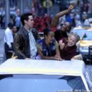 (From left to right) Leaving the disciplines of ballet behind, dance students Charlie (Sascha Radetsky), Eva (Zoe Saldana), Erik (Shakiem Evans) and Jody (Amanda Schull) cut loose on a limo ride through midtown Manhattan in Columbia's Center Stage - 2