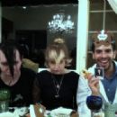 Marilyn Manson, Peaches Geldof and Eli Roth celebrating the first night of the Jewish holiday of Passover on April 18, 2011