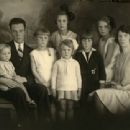 The Voskuijl family. Bep Voskuijl is sitting next to her mother on the right