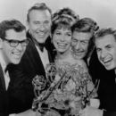 Emmy night in May 1966, a banner evening for “The Dick Van Dyke Show.” From left, the writer Bill Persky; the show's creator, Carl Reiner; its stars Mary Tyler Moore and Dick Van Dyke; and Sam Denoff.Credit..