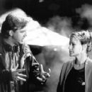 Rupert Wainwright and Patricia Arquette on the set of Stigmata - 9/99