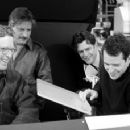 Producer Jordan Kerner, Executive Producer Barry Bernardi, Rupert Everett and Matthew Broderick on the set of Disney's Inspector Gadget - 1999