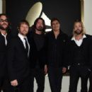Musicians Franz Stahl, Nate Mendel, Pat Smear, Taylor Hawkins, Dave Grohl, and Chris Shiflett of Foo Fighters attend The 58th GRAMMY Awards at Staples Center on February 15, 2016 in Los Angeles, California.
