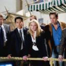 L-r: TREAT WILLIAMS, VIC CHAO, ELISABETH ROHM, ENRIQUE MURCIANO and BRIAN SHORTALL in Castle Rock Entertainment’s and Village Roadshow Pictures’ comedy “Miss Congeniality 2: Armed and Fabulous,” starring Sandra Bullock and distribu