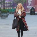 Sian Welby – In a tartan dress and tight fit black denim and boots in London - 454 x 526
