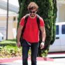 Shia LaBeouf arriving at Cafe Med in West Hollywood on Aug. 9 alone