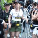 Samantha Mathis  – Seen at ‘Rock the City for a Fair Contract’ rally in New York - 454 x 692