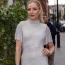 Clara Paget – Photographed in a white dress at British Vogue X self-portrait Summer Party in London - 454 x 681