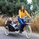 Sophia Bush – Spotted while driving her Dog with a Bike in Los Angeles