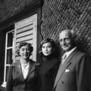 Switzerland, 1957; Anne Frank’s father, Otto Frank and his second wife, with Audrey Hepburn