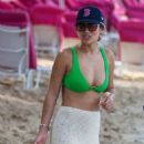 Montana Brown – In green bikini in Barbados - 454 x 649