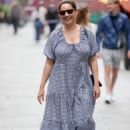 Kelly Brook – In a gingham cotton dress in London