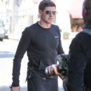 Steven Gerrard has lunch with friends in Beverly Hills, California on April 11, 2016