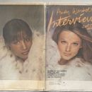Models Beverly Johnson, Anne Holbrook on foldout cover of Interview Magazine, Sept 1973.