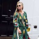 Kate Moss – Out in colorful dress in London