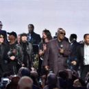 Peter Wolf, Karen O, Dave Grohl, Stevie Wonder and John Legend perform onstage with inductee Ringo Starr during the 30th Annual Rock And Roll Hall Of Fame Induction Ceremony at Public Hall on April 18, 2015 in Cleveland, Ohio.