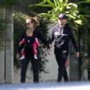 Kate Mara and Jamie Bell – Out with their baby for a hike in Los Feliz