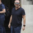 Ricky Gervais was seen outside the BBC Radio Two studios ahead of a guest appearance in London, England on August 27, 2016 - 357 x 600