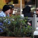 Mickey Rourke is spotted having coffee with his girlfriend Anastassija Makarenko in Brentwood
