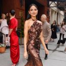 Eiza González – Pictured in a brown dress while out in New York - 454 x 683