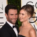 Singer Adam Levine and model Behati Prinsloo attend the 72nd Annual Golden Globe Awards at The Beverly Hilton Hotel on January 11, 2015 in Beverly Hills, California