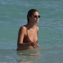 Annie McGinty in Brown Bikini in Miami Beach - 454 x 519