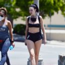 Jayde Nicole in Tiny Shorts – Hiking with a female friend in the Hollywood Hills - 454 x 566