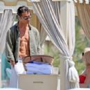 Michelle Hunziker – Seen in Red Bikini at Alpemare Beach in Forte Dei Marmi, Italy - 454 x 303