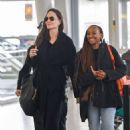 Angelina Jolie – With Zahara Jolie-Pitt arriving at JFK Airport in New York