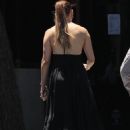 Jennifer Lopez – In a black backless dress on the set of Ben Affleck’s new project