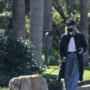 Diane Keaton – Walking her dog Reggie in Brentwood