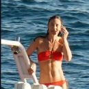 Alizee Thevenet and James Middleton seen during a boat trip in St. Barth&#8217;s