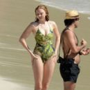 Lily Cole takes to the waters off of St. Barts