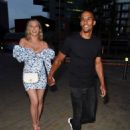 Helen Flanagan – Night out in floral dress on date night in Manchester - 454 x 591