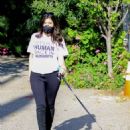 Celeste Thorson – Out for a walk with her pup in Los Angeles - 454 x 636
