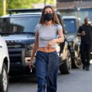 Hailey Bieber &#8211; Seen in a crop top while out in Los Angeles